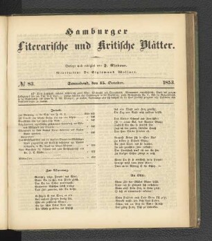 No. 83. 15. Oktober 1853