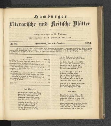 No. 83. 15. Oktober 1853