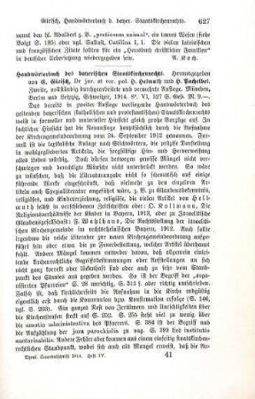 627-628 [Rezension] Handwoerterbuch des Bayerischen Staatskirchenrechts