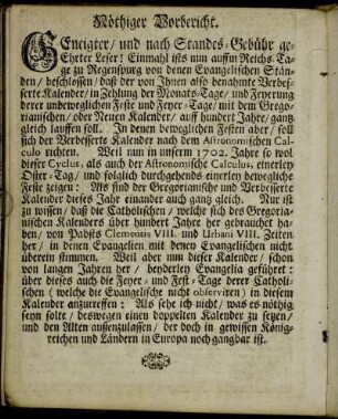 Nöthiger Vorbericht.