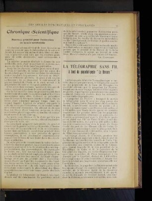 Chronique Scientifique Nouveau procédé pour l'obtention de la soie artificielle