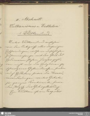 VI. Abschnitt. Vulkanismus u. Erdbeben