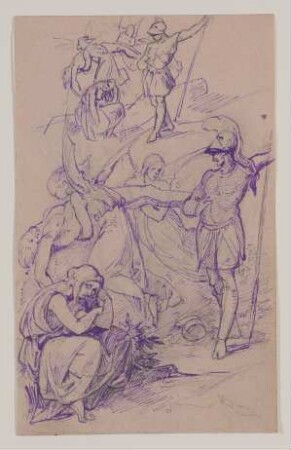 Der Leichnam des Hektor [Entwurf zu einem Illustrationszyklus mit Szenen aus Homers "Ilias"]
