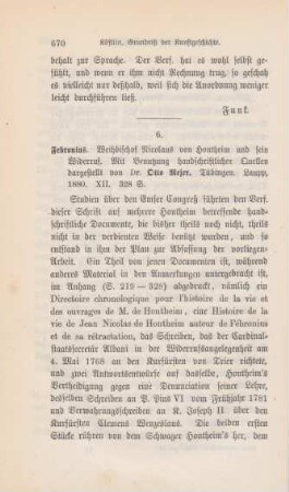 670-673 [Rezension] Mejer, Otto, Febronius