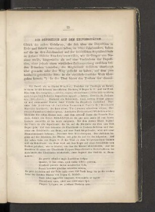 Die Deposition auf den Universitäten.