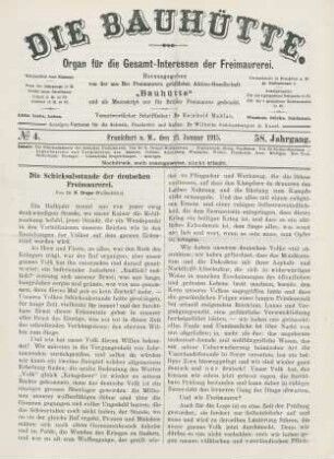 No. 4. Frankfurt a. M., den 23. Januar 1915. 58. Jahrgang.