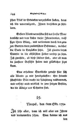 25. - Neapel, den 6ten Okt. 1780.
