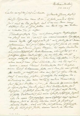 Brief an Graf Luckner v. 30.12.1943: Brief an Graf Luckner