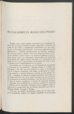 Notas sobre el Museo del Prado
