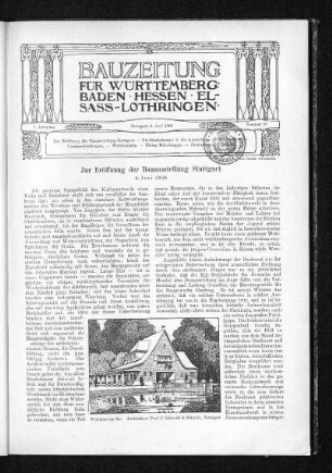 Zur Eröffnung der Bauausstellung Stuttgart