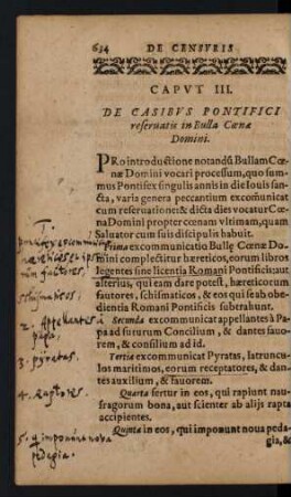 Caput III. De Casibus Pontifici reseruatis in Bulla Canae ...