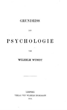 Grundriß der Psychologie