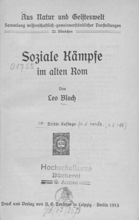 Soziale Kämpfe im alten Rom