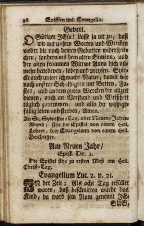 [Epistlen und Evangelia am Neuen-Jahrs-Tag.] - [Epistlen und Evangelia am Sonntag Quinquagesimä.]