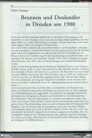 Brunnen und Denkmäler in Dresden um 1900
