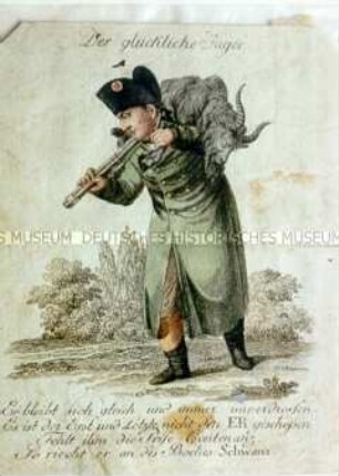 Karikatur auf die Niederlage Napoleons im Russlandfeldzug