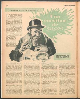 Una cuestión de sesos : Cuento por Walter Duranty