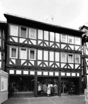 Fachwerkhaus (Fachwerkwohnhaus); Alsfeld, Mainzer Gasse 25, Mainzer Gasse 27