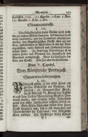 Das V. Capitel. Vom Königreiche Portugall
