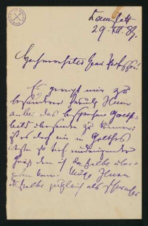 Brief vom 29.12.1883