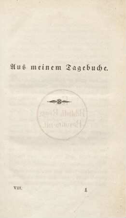 Aus meinem Tagebuche