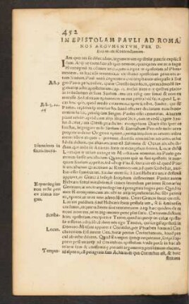 In Epistolam Pauli Ad Romanos Argumentum ...