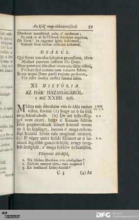 [XI. - XX. História.]