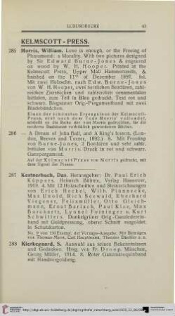 Kelmscott-Press (Nr. 285-290)
