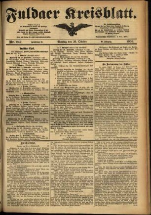 Ausgabe vom Montag, den 26. Oktober 1908.