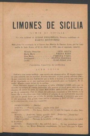 Limones de Sicilia : un acto original