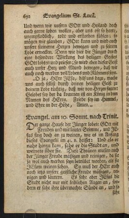 692-704, Evangel. am 10. Sonnt. nach Trinit.
