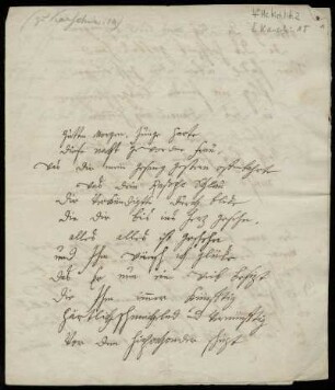 Brief von Anna Luise Karsch an Elisabeth Raspe