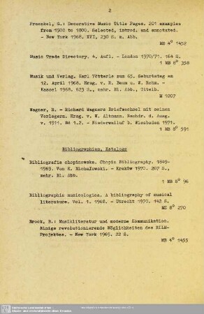 Bibliographien, Kataloge