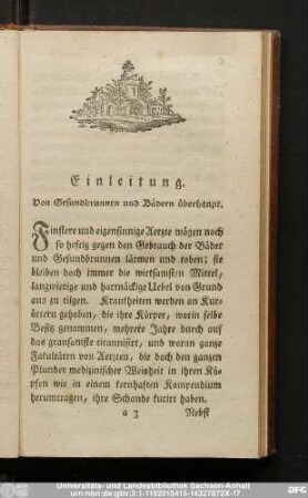 Einleitung. Von Gesundbrunnen und Bädern überhaupt.