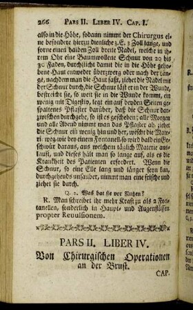 Liber IV. Von Chirurgischen Operationen an der Brust.