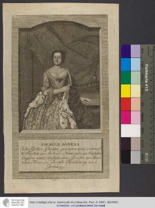 Gisela Agnesa / Von Gottes Gnaden gebohrne und vermahlte Fürstin zu Anhalt, Hertzogin zu Sachsen, Engern und Westphalen, Gräfin zu Ascanien, Frau zu Zerbst, Berenburg und Gröbzig / Fritzsch sc.