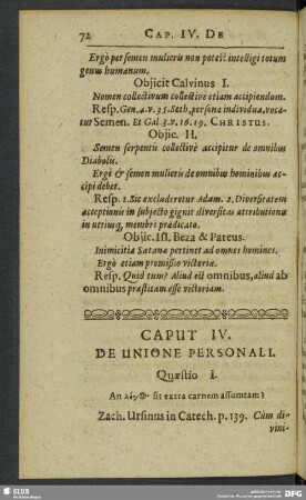 Caput IV. De Unione Personali