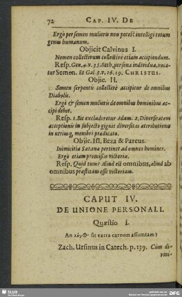 Caput IV. De Unione Personali