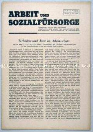 Mitteilungsblatt der Verwaltung für Arbeit und Sozialfürsorge der Sowjetischen Besatzungszone