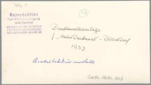 Architekturmodell für das Heine-Denkmal für Düsseldorf, Entwurf II, 1931/32, Gips
