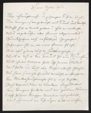 Brief von Max Kalbeck an Gerhart Hauptmann