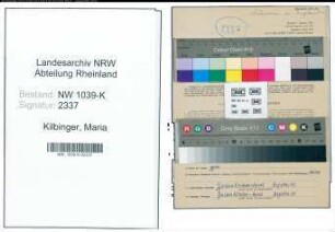 Entnazifizierung Maria Kilbinger , geb. 16.05.1892 ()