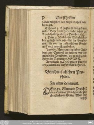 Von den falschen Propheten.