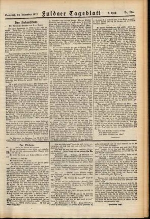 Zweite Ausgabe vom Samstag, den 24. Dezember 1921.