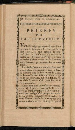 Prieres pour las. Communion.