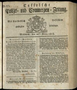 Nr. 23, Mittwoch, den 22sten Maerz 1815