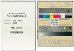 Entnazifizierung Walter May , geb. 16.01.1898 ()