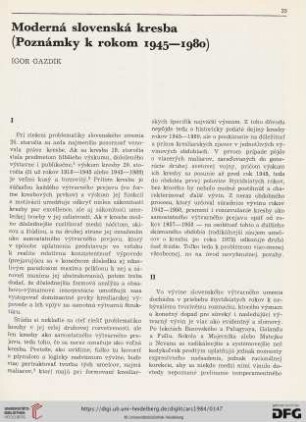 Moderná slovenská kresba : (poznámky k rokom 1945-1980)