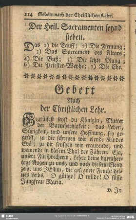 Gebett Nach der Christlichen Lehr