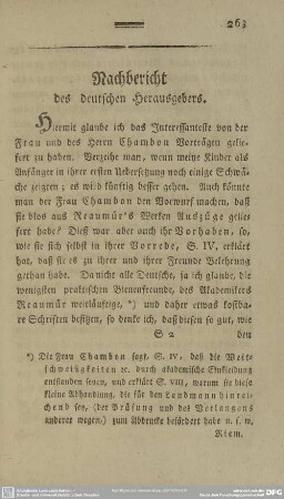 Nachbericht des deutschen Herausgebers